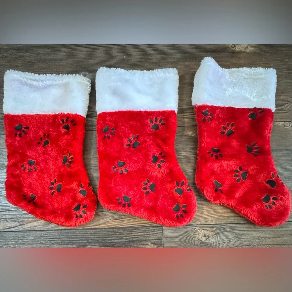 Paw Print Stockings - Set of 3
